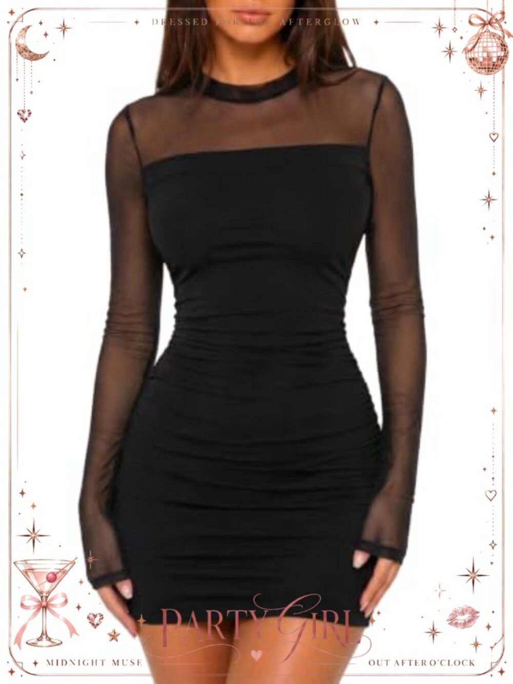 Women's Mini Dress Long Sleeve Bodycon Fitted Party Club Cocktail